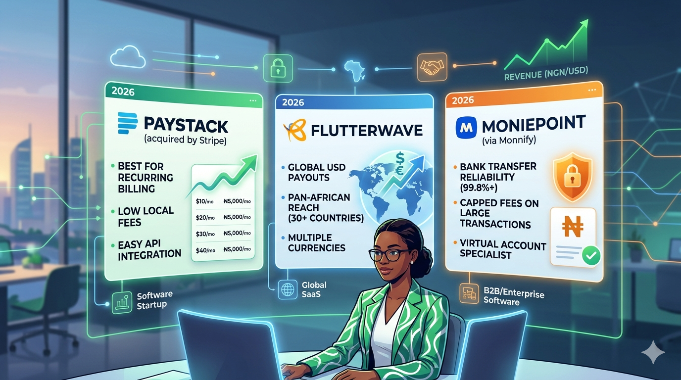 Flutterwave vs. Paystack vs. Moniepoint: Which is Best for Your SaaS in 2026?