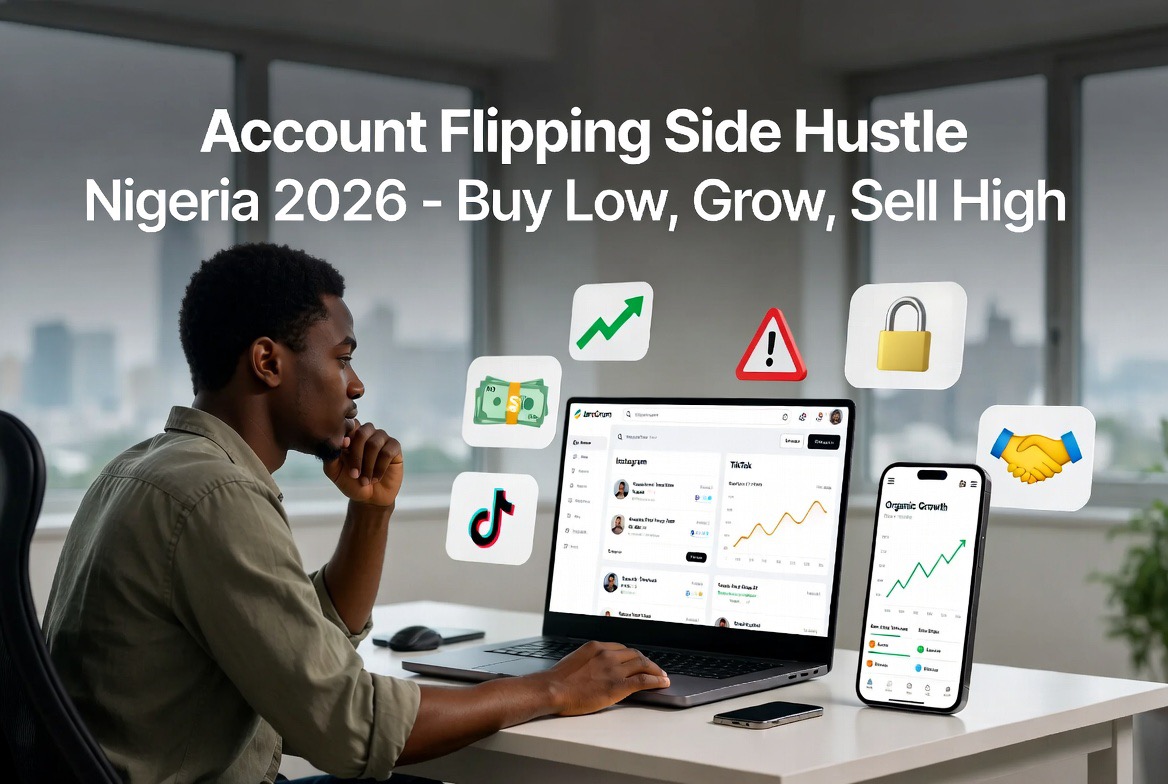 Account Flipping as a Legit Side Hustle in Nigeria: How to Buy Low, Grow, and Sell Social Media Accounts for ₦200k–₦1m Profit