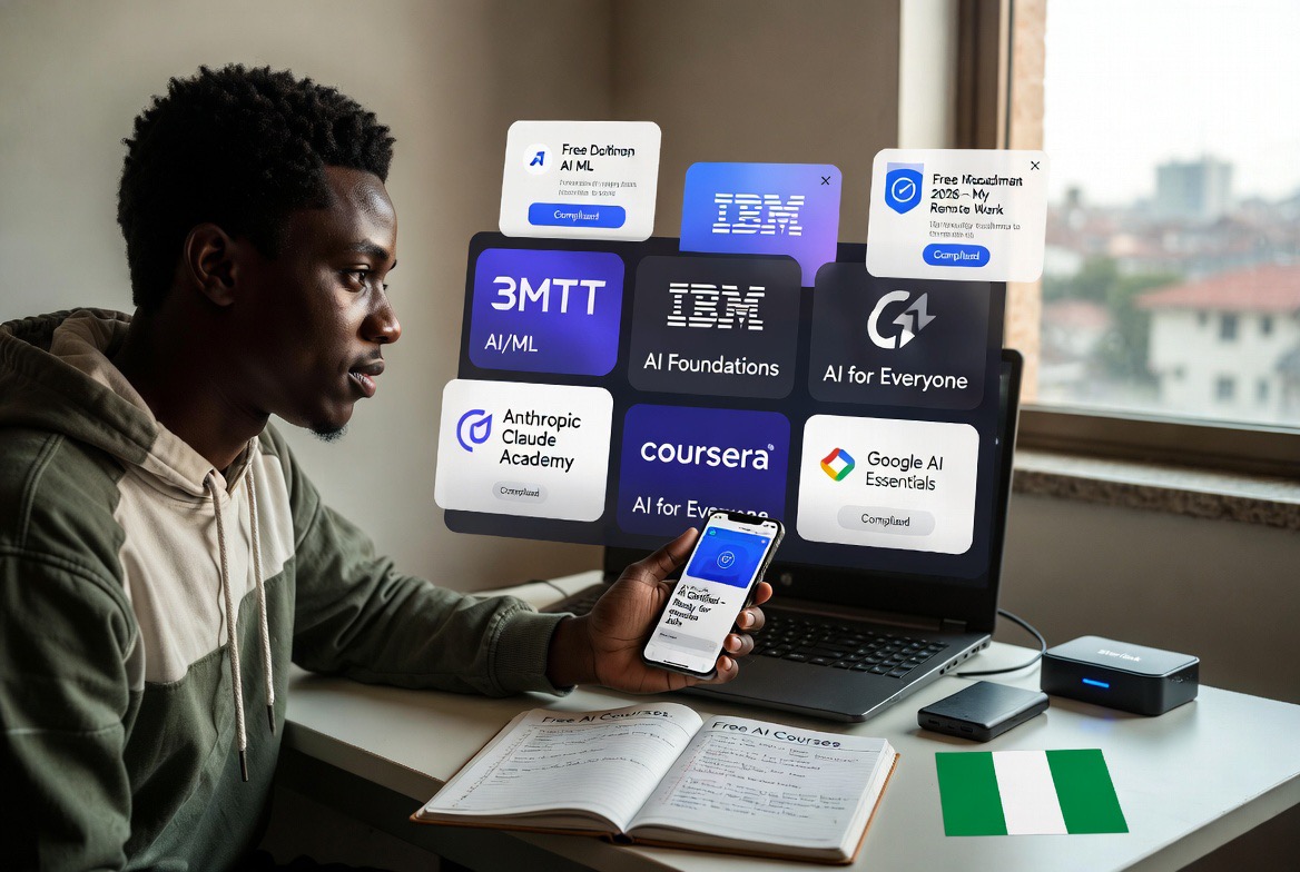 Top 10 Completely Free AI Courses for Nigerians with Certificates in 2026 (Land Remote Jobs)