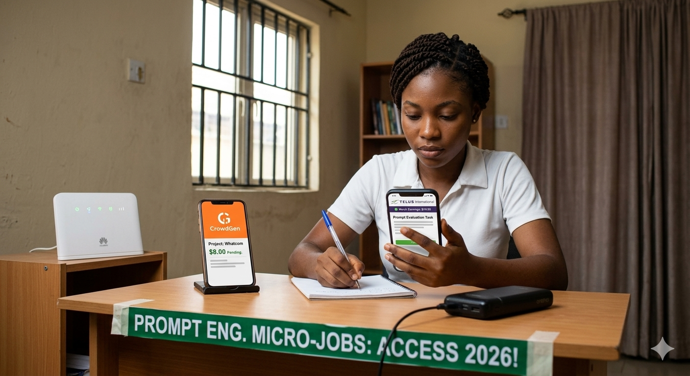 Prompt Engineering Micro-Jobs on TELUS & CrowdGen: Full 2026 Nigeria Access Guide
