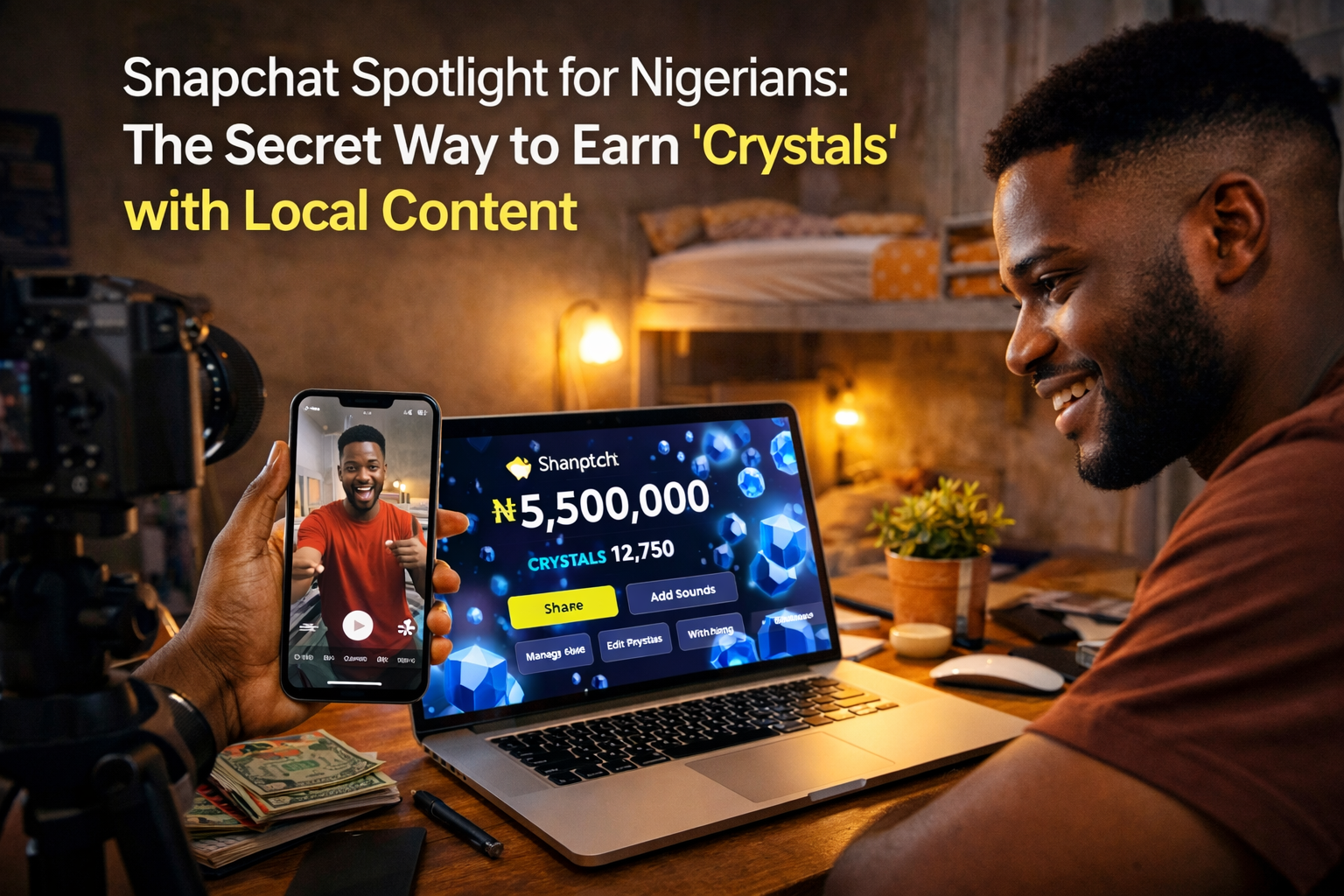 Snapchat Spotlight for Nigerians: Earn "Crystals" with Local Content (2026)