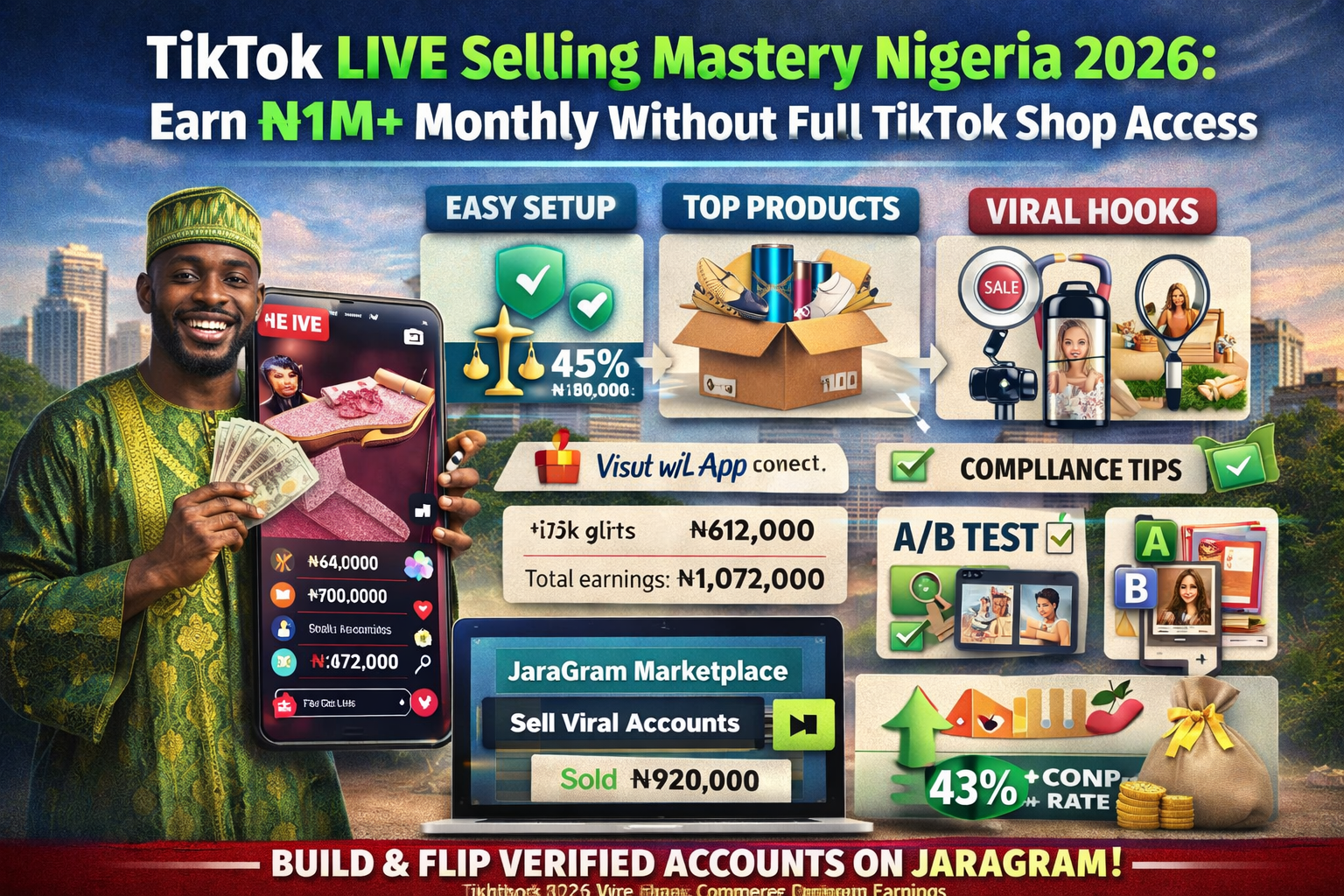 TikTok LIVE Selling Mastery Nigeria 2026: Earn ₦1M+ Monthly Without Full TikTok Shop Access