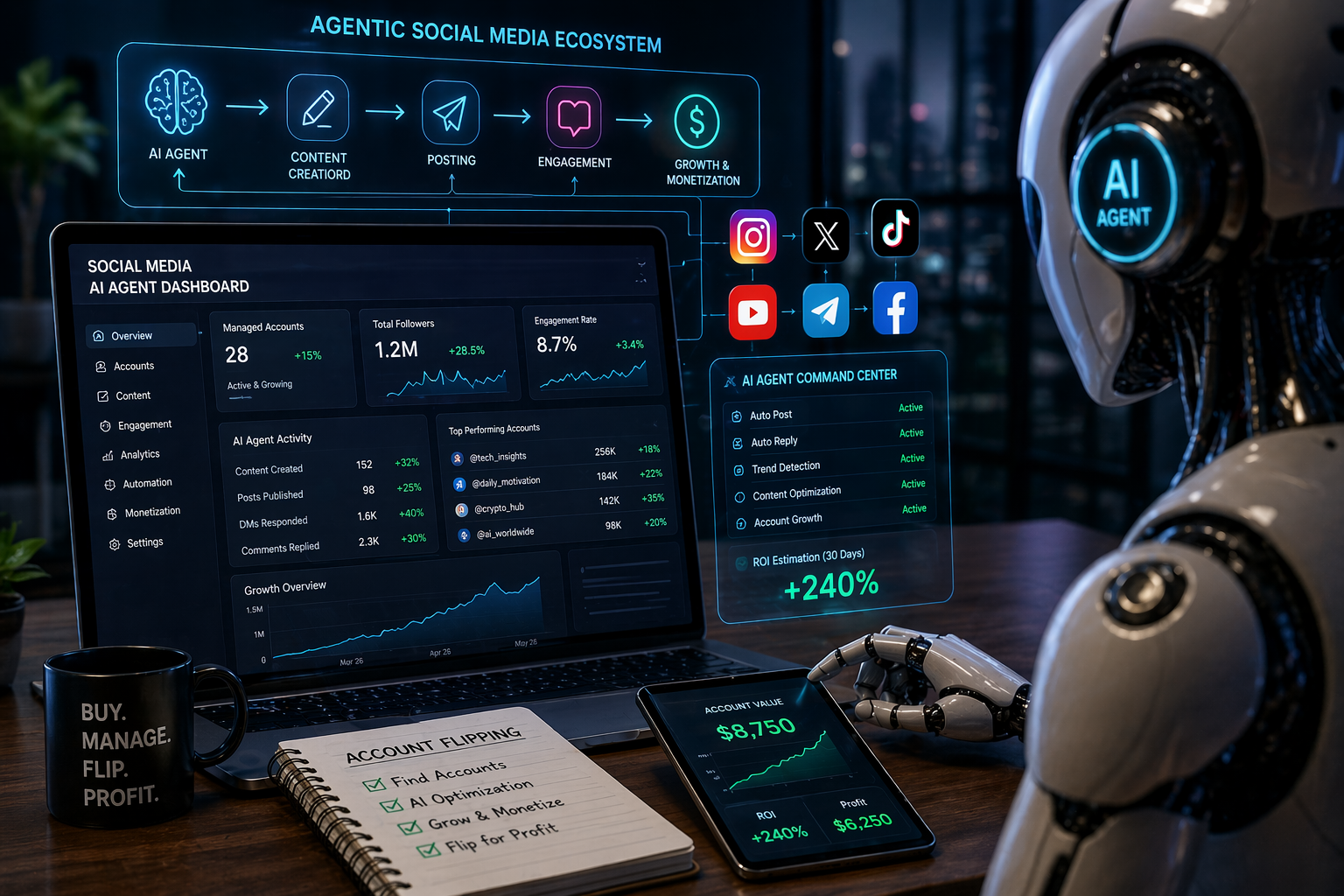 The Rise of Agentic Social Media: Buying and Flipping Accounts Managed by AI Agents in 2026