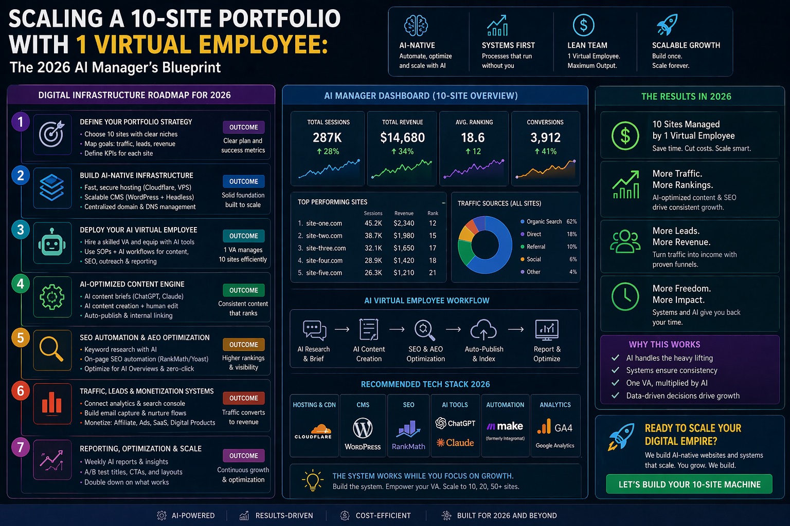 Scaling a 10-Site Portfolio with 1 Virtual Employee: The 2026 AI Manager's Blueprint