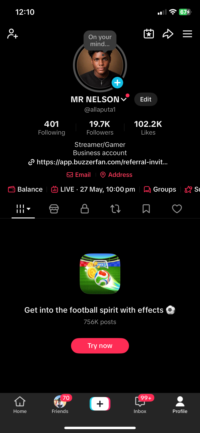 Social media account screenshot — @allaputa1