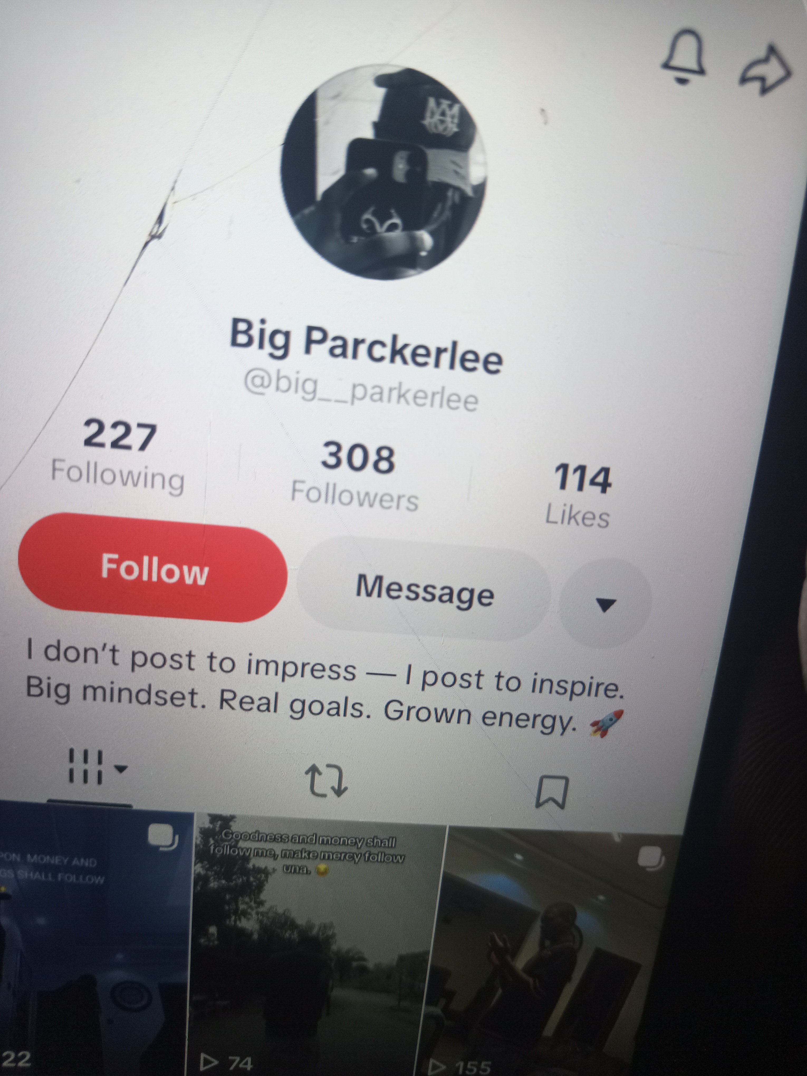 Social media account screenshot — @big__parkerlee